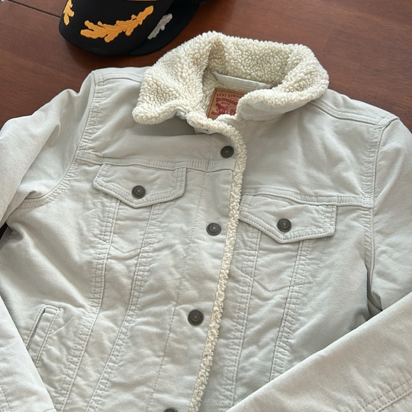 Levis sherpa lined jacket coat shacket medium corduroy trucker - Picture 10 of 11